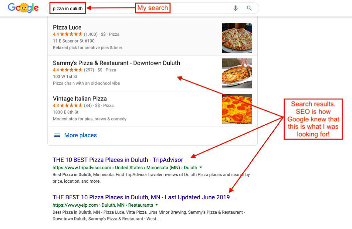 Example Google search